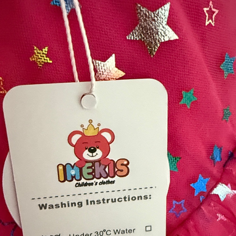 NWT Imekis Girls' Bright Pink Star Tulle Party Dress - Picture 12 of 12
